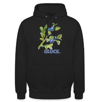 heidelbeere glück - Unisex Hoodie - Schwarz - Vorne - Alina (178cm) & Michal (187cm)
