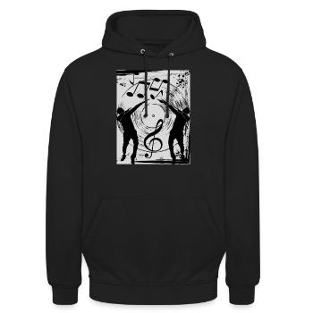 Love of Music Vinyl Record - Unisex Hoodie - black - Front - Alina (178cm) & Michal (187cm)