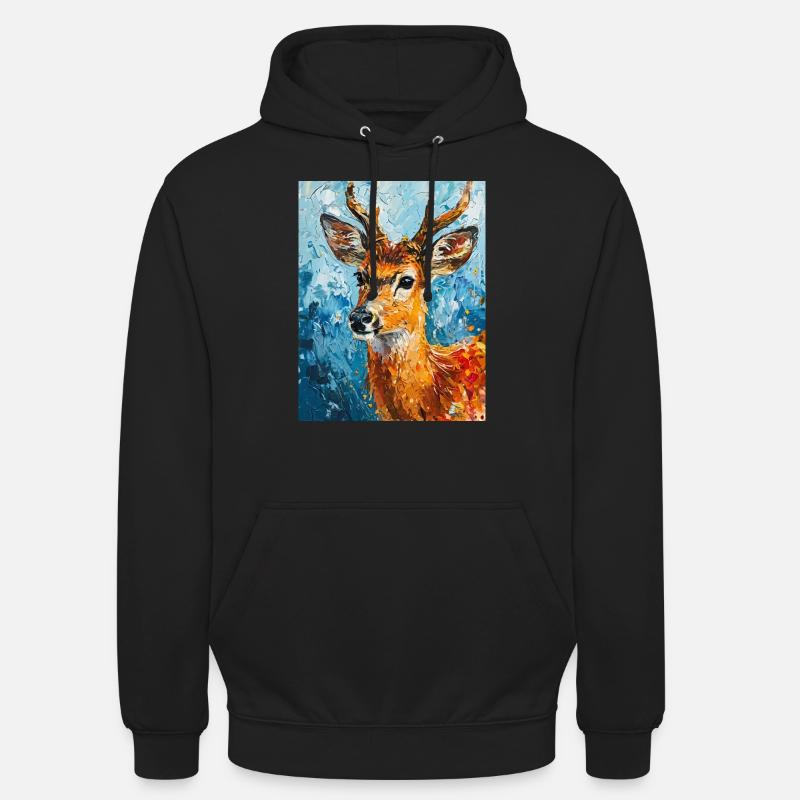 Image de cerf - Sweat-shirt à capuche unisexe - noir
