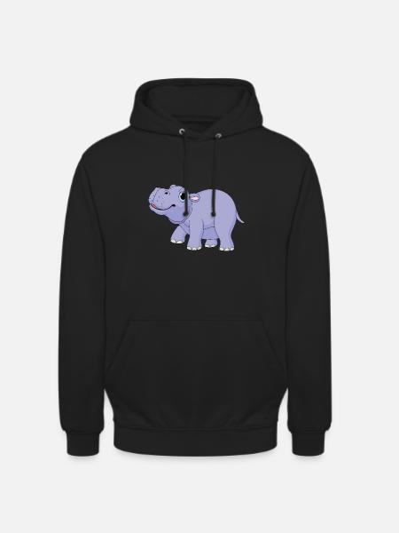 Hippopotame pygmée mignon - MiniHippo - Sweat-shirt à capuche unisexe - noir