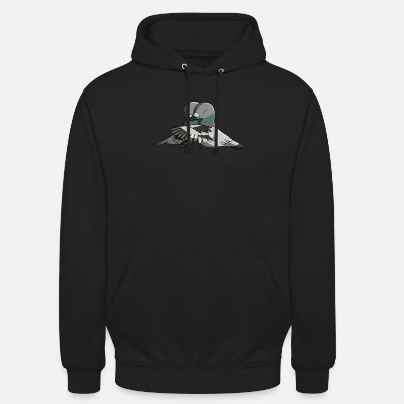 Câliner les pigeons - Sweat-shirt à capuche unisexe - noir