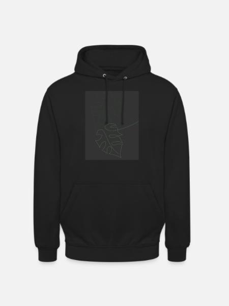 Oneline Pflanze - Unisex Hoodie - Schwarz