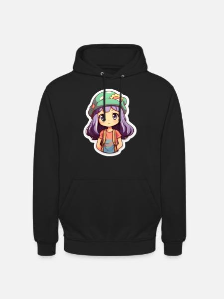 Mignonne fille d’anime - Sweat-shirt à capuche unisexe - noir