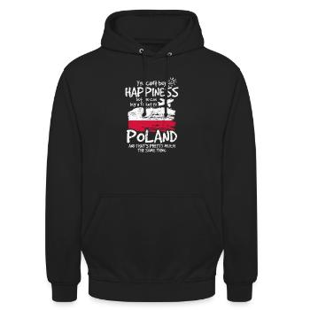 Pologne - Sweat-shirt à capuche unisexe - noir - Devant - Alina (178cm) & Michal (187cm)