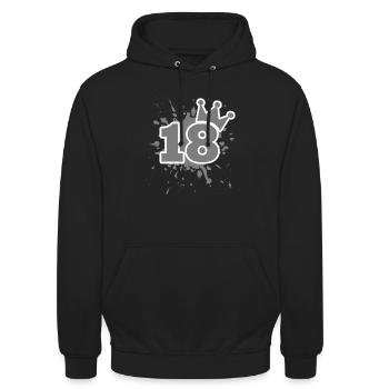 18th birthday - Unisex Hoodie - black - Front - Alina (178cm) & Michal (187cm)