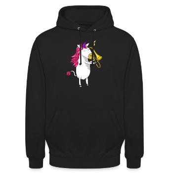 Posaune - Unisex Hoodie - Schwarz - Vorne - Alina (178cm) & Michal (187cm)