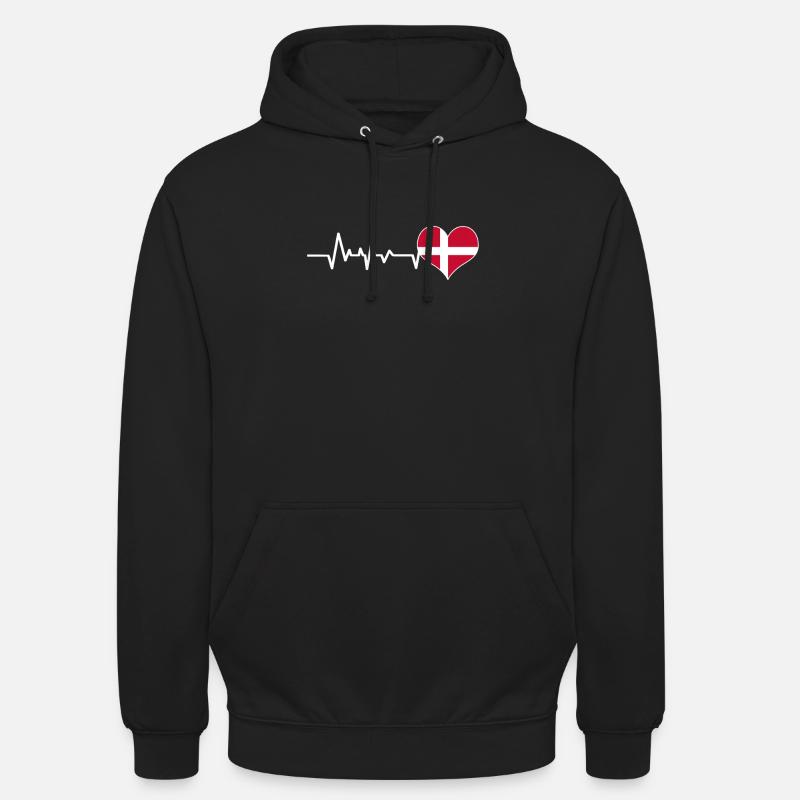 Danemark - Sweat-shirt à capuche unisexe - noir