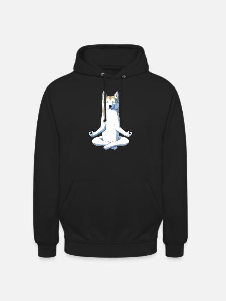 Yoga Akita Dog - Unisex Hoodie - black