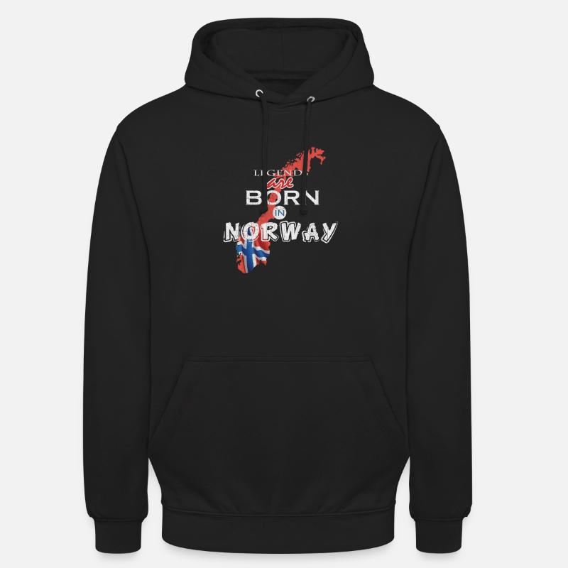 Norvège - Sweat-shirt à capuche unisexe - noir
