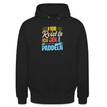 Stand Up Paddling Mir Reichts Ich Geh Paddeln SUP - Unisex Hoodie - Schwarz - Vorne - Alina (178cm) & Michal (187cm)