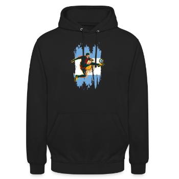 Argentine - Sweat-shirt à capuche unisexe - noir - Devant - Alina (178cm) & Michal (187cm)