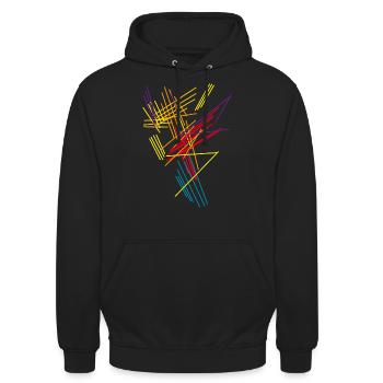 Stripe Pattern - Abstract - Unisex Hoodie - black - Front - Alina (178cm) & Michal (187cm)
