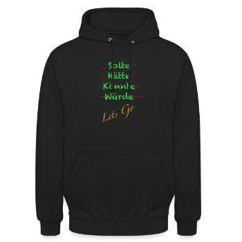 Let‘s Go - Unisex Hoodie - Schwarz - Vorne - Alina (178cm) & Michal (187cm)