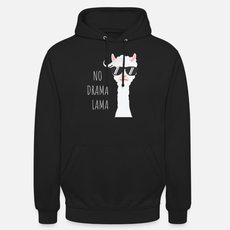 Pas de drame Lama - Sweat-shirt à capuche unisexe - noir