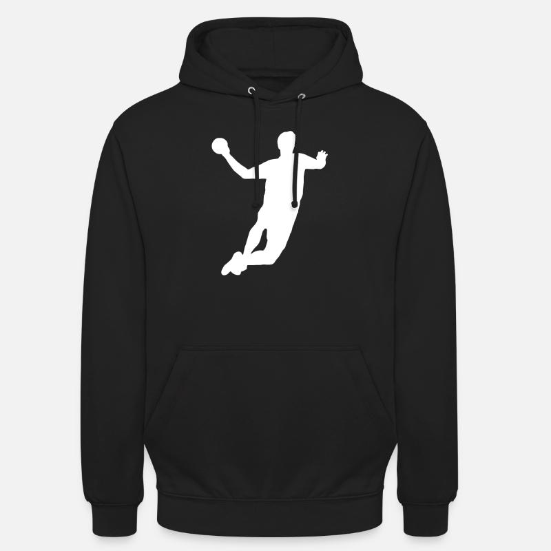 Handball silhouette blanche - Sweat-shirt à capuche unisexe - noir