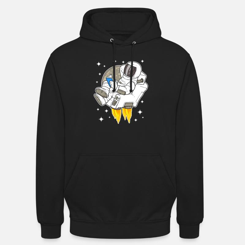 Astronaut star space space book reading - Unisex Hoodie - black