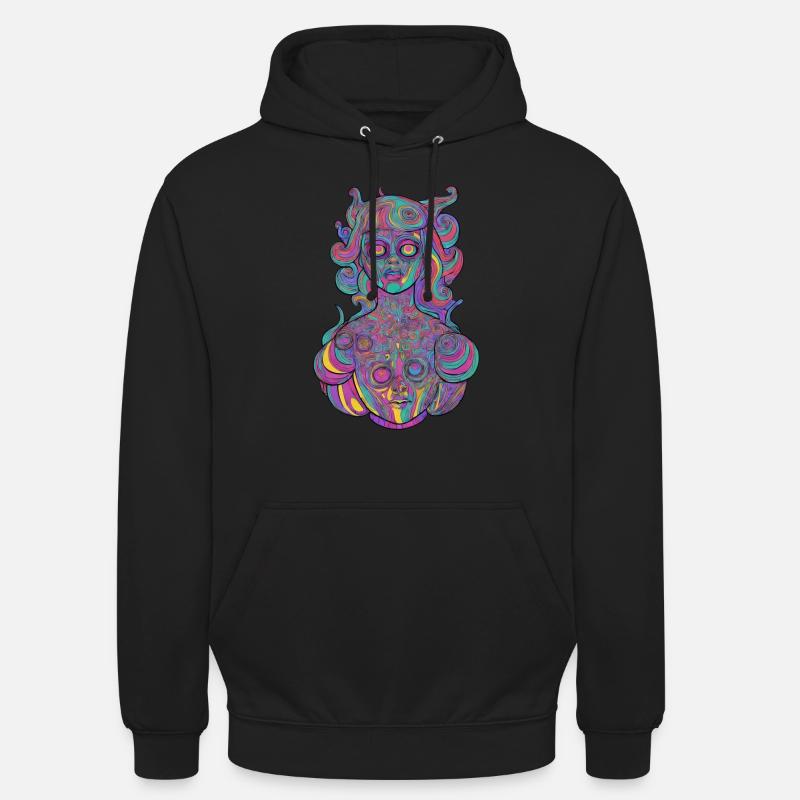 Fille psychédélique - Sweat-shirt à capuche unisexe - noir