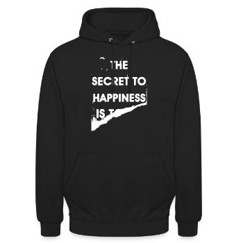 Le secret du bonheur, c’est de... - Sweat-shirt à capuche unisexe - noir - Devant - Alina (178cm) & Michal (187cm)