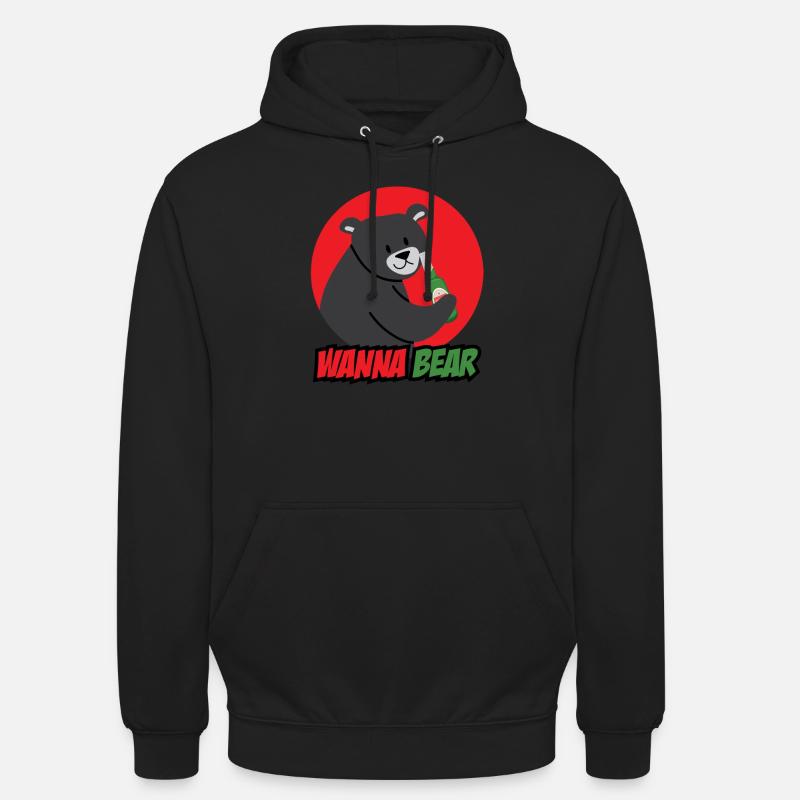 Veux ours - Sweat-shirt à capuche unisexe - noir