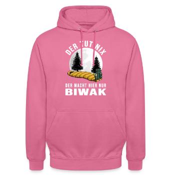 Bivouac Bushcraft Wildcamping Survival Adventure - Sweat-shirt à capuche unisexe - rose - Devant - Alina (178cm) & Michal (187cm)