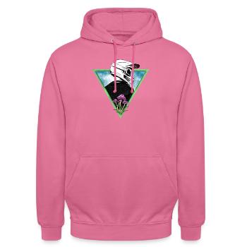 Descente & Champignons - Sweat-shirt à capuche unisexe - rose - Devant - Alina (178cm) & Michal (187cm)