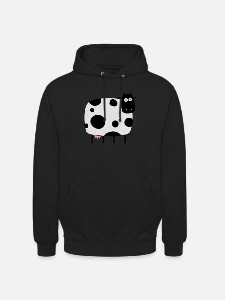 Kuh - Sweat-shirt à capuche unisexe - noir