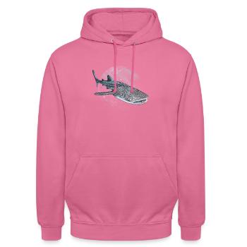 whale shark - Unisex Hoodie - pink - Front - Alina (178cm) & Michal (187cm)