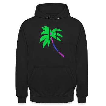 Palme Bunt dreifarbig - Unisex Hoodie - Schwarz - Vorne - Alina (178cm) & Michal (187cm)