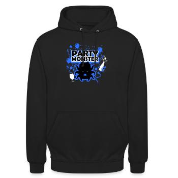 Partymonster blau - Unisex Hoodie - Schwarz - Vorne - Alina (178cm) & Michal (187cm)