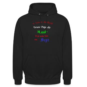 Le meilleur Grand Papa du monde - Sweat-shirt à capuche unisexe - noir - Devant - Alina (178cm) & Michal (187cm)