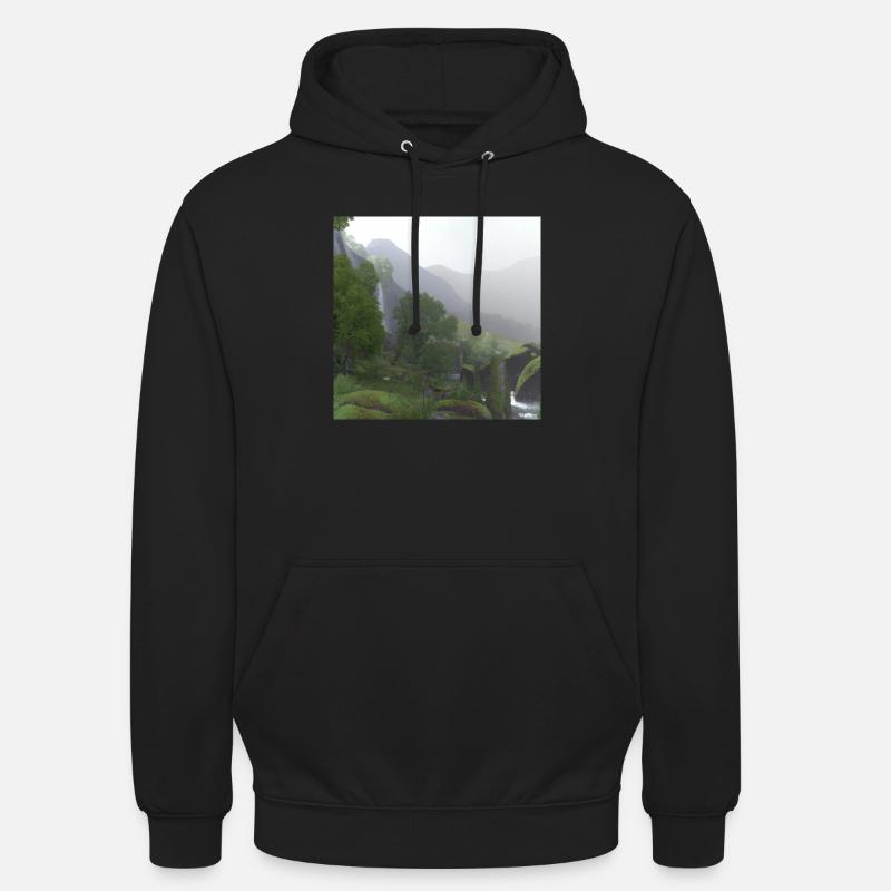 Beau paysage dans le brouillard - Sweat-shirt à capuche unisexe - noir