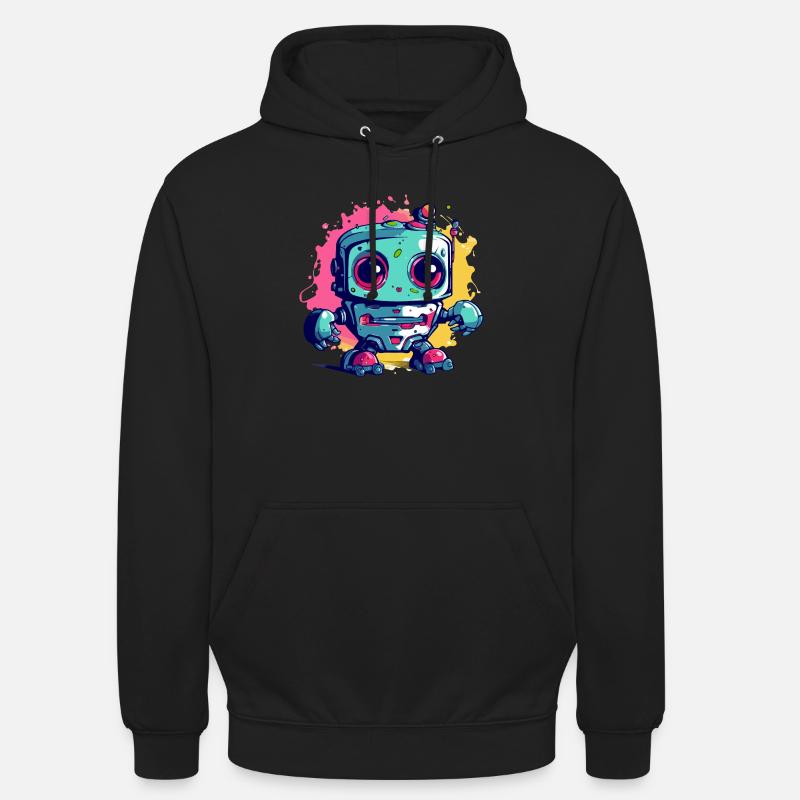 Bloc le robot kawaii - Sweat-shirt à capuche unisexe - noir