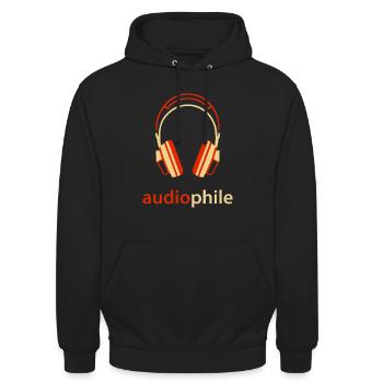 Kopfhörer-Leidenschaft elegantes Design - Unisex Hoodie - Schwarz - Vorne - Alina (178cm) & Michal (187cm)