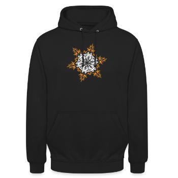 Noël cristal de neige icône flocon de neige icône logo - Sweat-shirt à capuche unisexe - noir - Devant - Alina (178cm) & Michal (187cm)