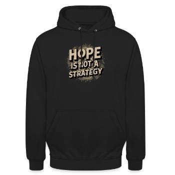 hope is not a strategy - message positif - Sweat-shirt à capuche unisexe - noir - Devant - Alina (178cm) & Michal (187cm)