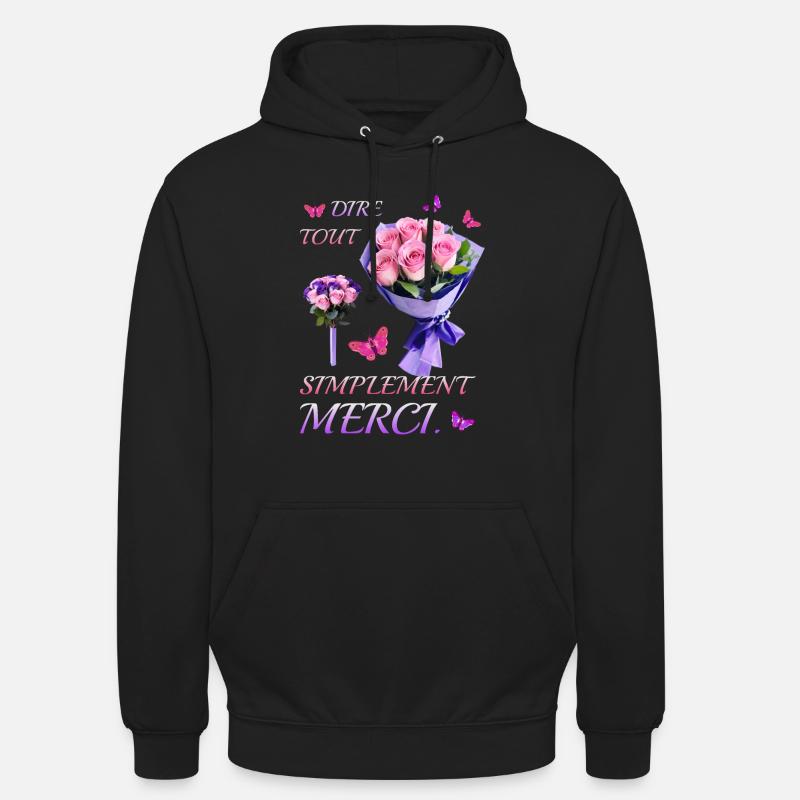 Dites simplement merci. - Sweat-shirt à capuche unisexe - noir