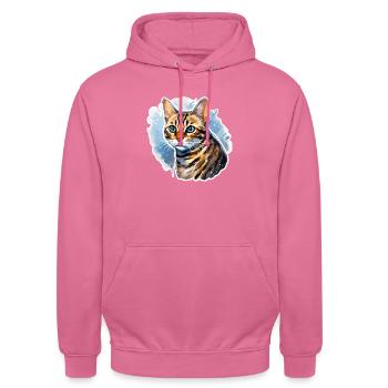 Katze bengalisch - Unisex Hoodie - Pink - Vorne - Alina (178cm) & Michal (187cm)