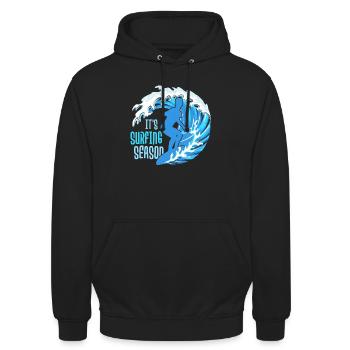 C’est la saison de surf Planche de surf Surfer Été - Sweat-shirt à capuche unisexe - noir - Devant - Alina (178cm) & Michal (187cm)