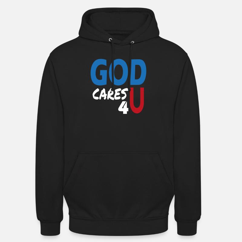 God cares 4 u - Sweat-shirt à capuche unisexe - noir