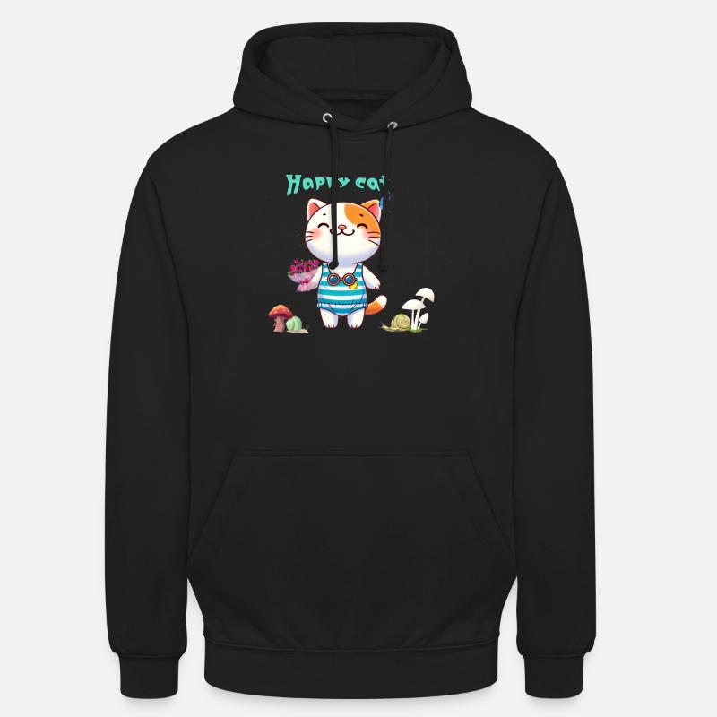 Chat mignon - Sweat-shirt à capuche unisexe - noir