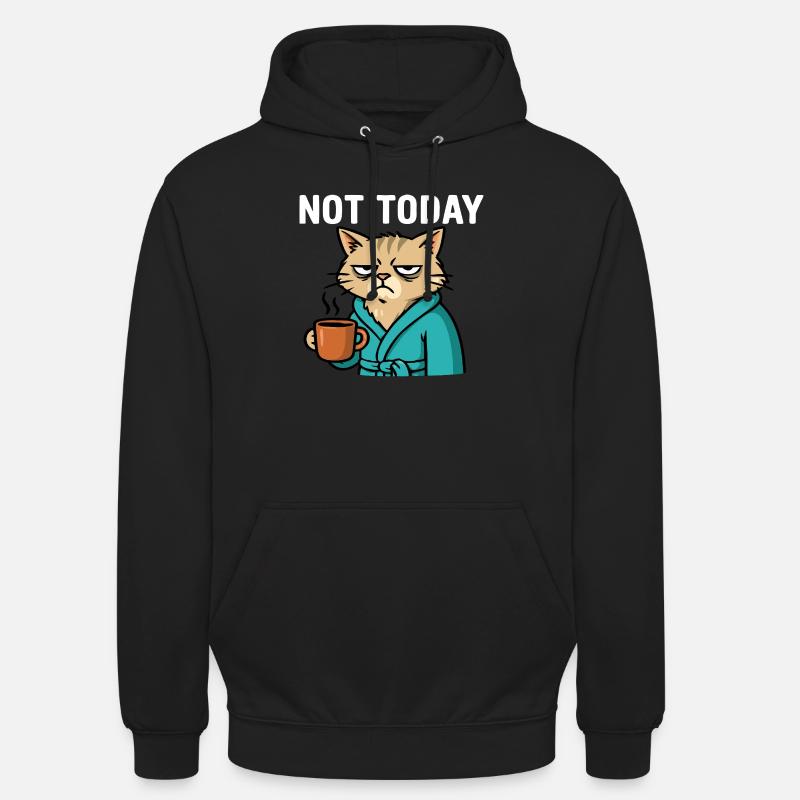 Chat « pas aujourd’hui » - Sweat-shirt à capuche unisexe - noir