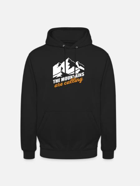 Mountains Calling - Berg Motiv - Unisex Hoodie - Schwarz