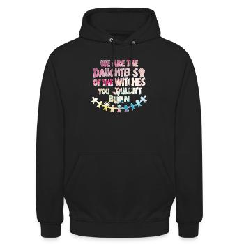 Nous sommes les filles des sorcières que tu n’as pas pu brûler - Sweat-shirt à capuche unisexe - noir - Devant - Alina (178cm) & Michal (187cm)