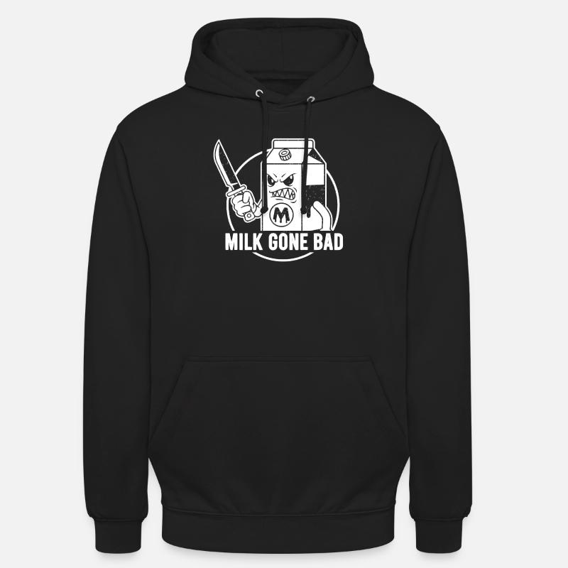 Il latte diventa malvagio: figura minacciosa di cartone - Felpa con cappuccio unisex - nero