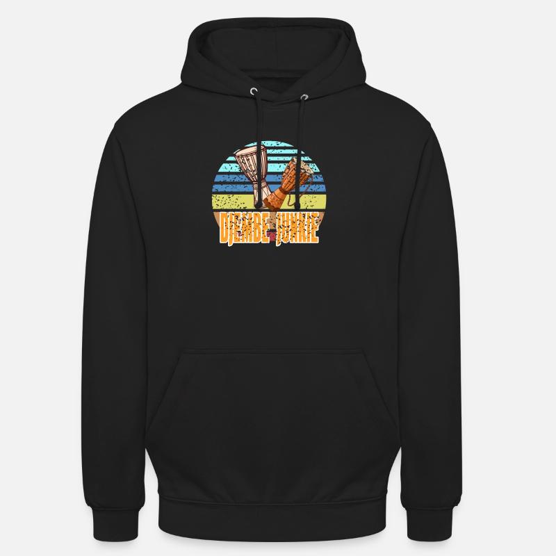 Instrument à percussion djembé - Sweat-shirt à capuche unisexe - noir