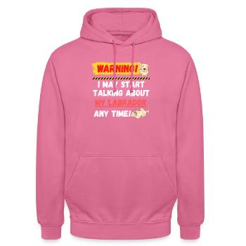 Warning Labrador - Unisex Hoodie - pink - Front - Alina (178cm) & Michal (187cm)