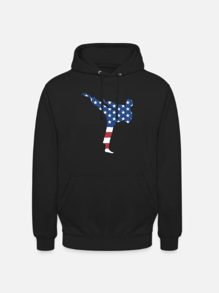 Sport Us Flag Taekwondo - Unisex Hoodie - black