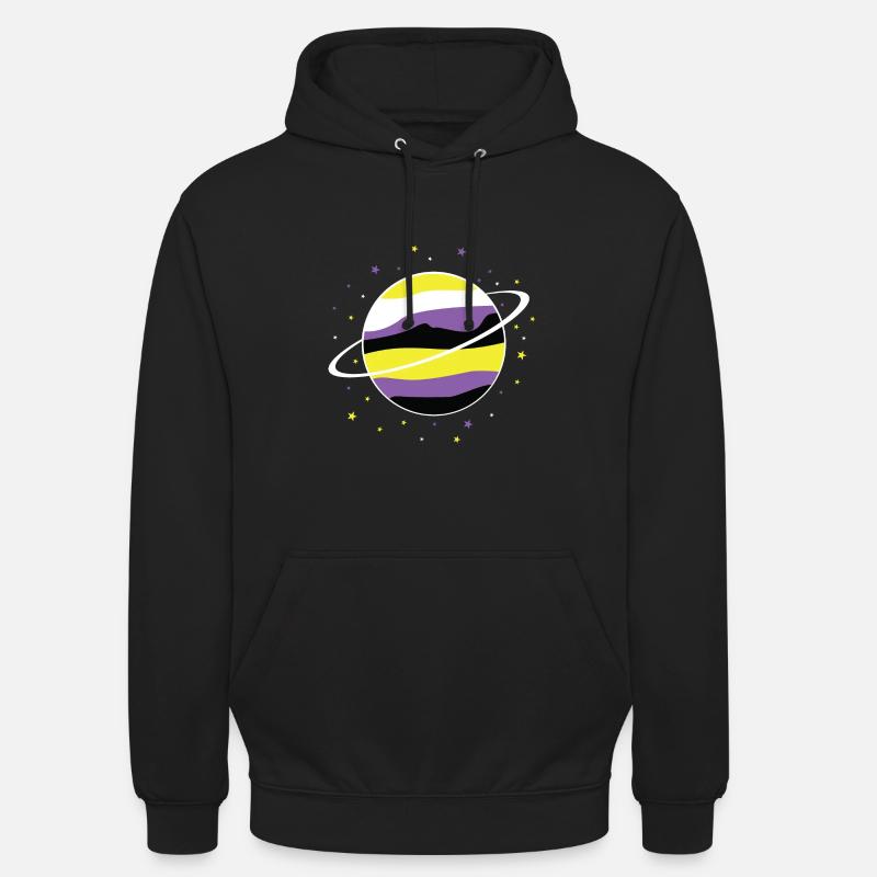 Nonbinary Planet Nonbinary Pride - Unisex Hoodie - black