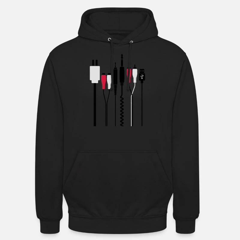 Audio und Strom Stecker - Unisex Hoodie - Schwarz