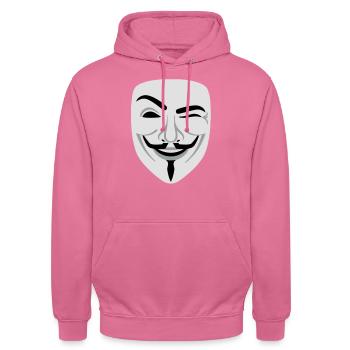 Fun Guy Fawkes Anonymous - Unisex Hoodie - Pink - Vorne - Alina (178cm) & Michal (187cm)